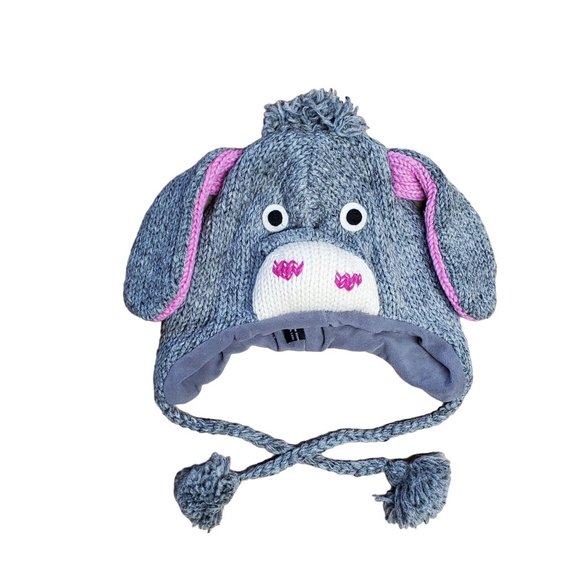 Wool Hat Donkey Design One Size Grey - Picture 2 of 5